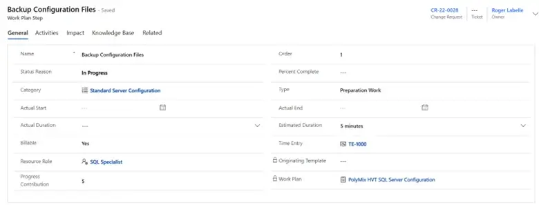 Change Management The template driven format